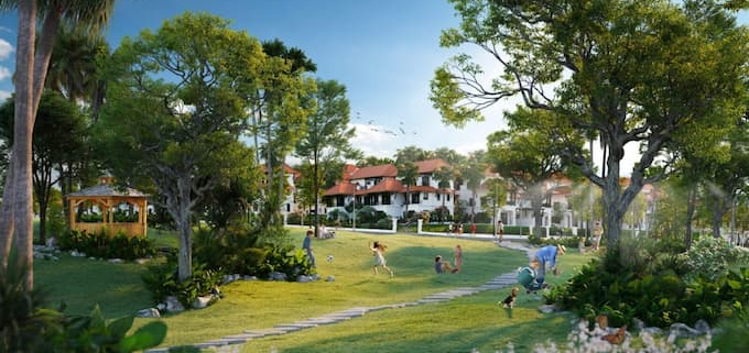 Khu công viên xanh mát cho người già và trẻ nhỏ